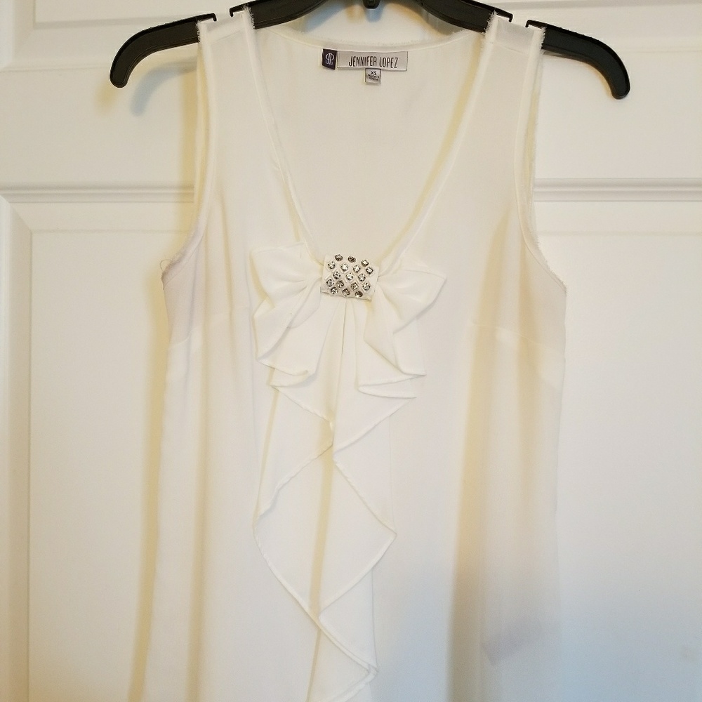 White sleeveless dress top